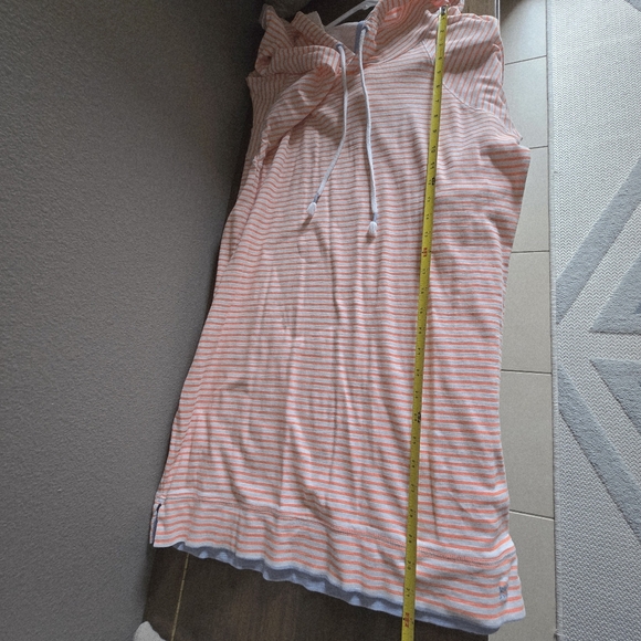 Southern Tide S Striped Orange Hooded Long Sleeve Mini Dress Cotton Spring Beach - Picture 9 of 14